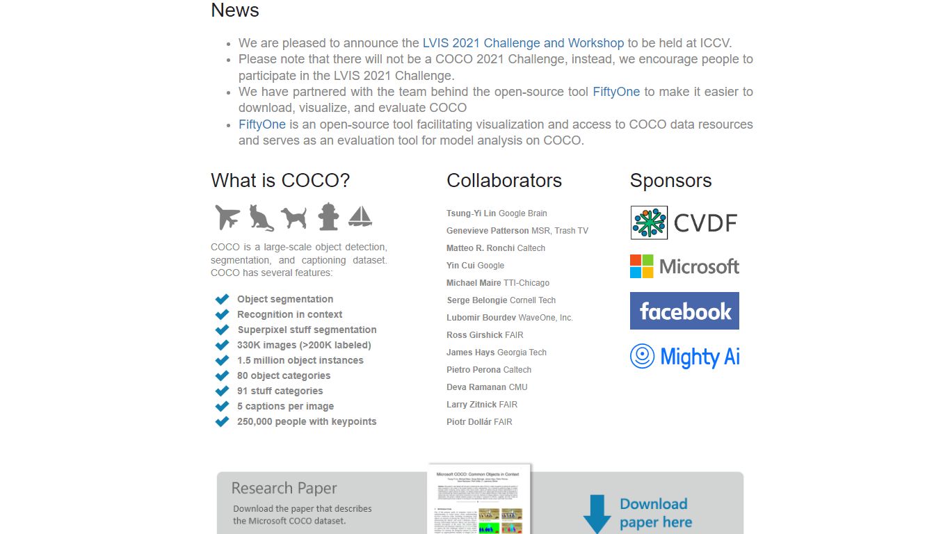 COCO - Common Objects in Context
